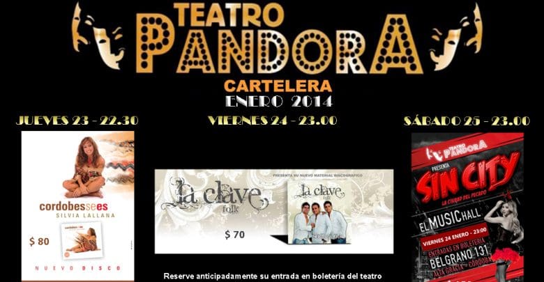 Cartelera Pandora Jue 23 a Sab 25 Ene 2014 2 1 - Diario Resumen de la región