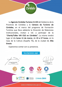 CAPACITACION Agencia Cba Turismo para el LUNES 11 DE MARZO EN CASA DE LA CULTURA - Diario Resumen de la región