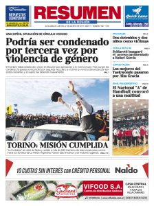 Tapa 1067 jueves 1 - Diario Resumen de la región
