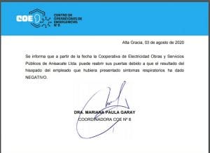 comunicado hisopado e1596458725771 - Diario Resumen de la región
