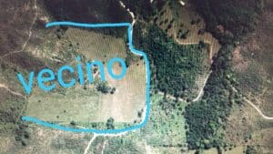 Campo vecino en donde se realizó el desmonte