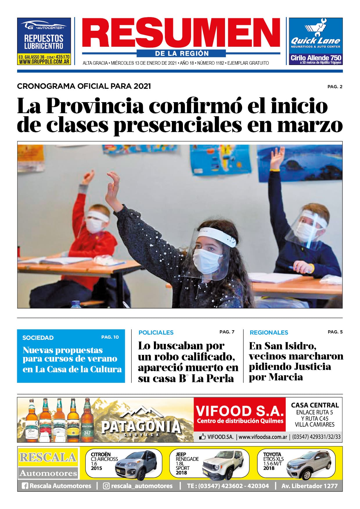 Tapa Resumen 1182 - Diario Resumen de la región