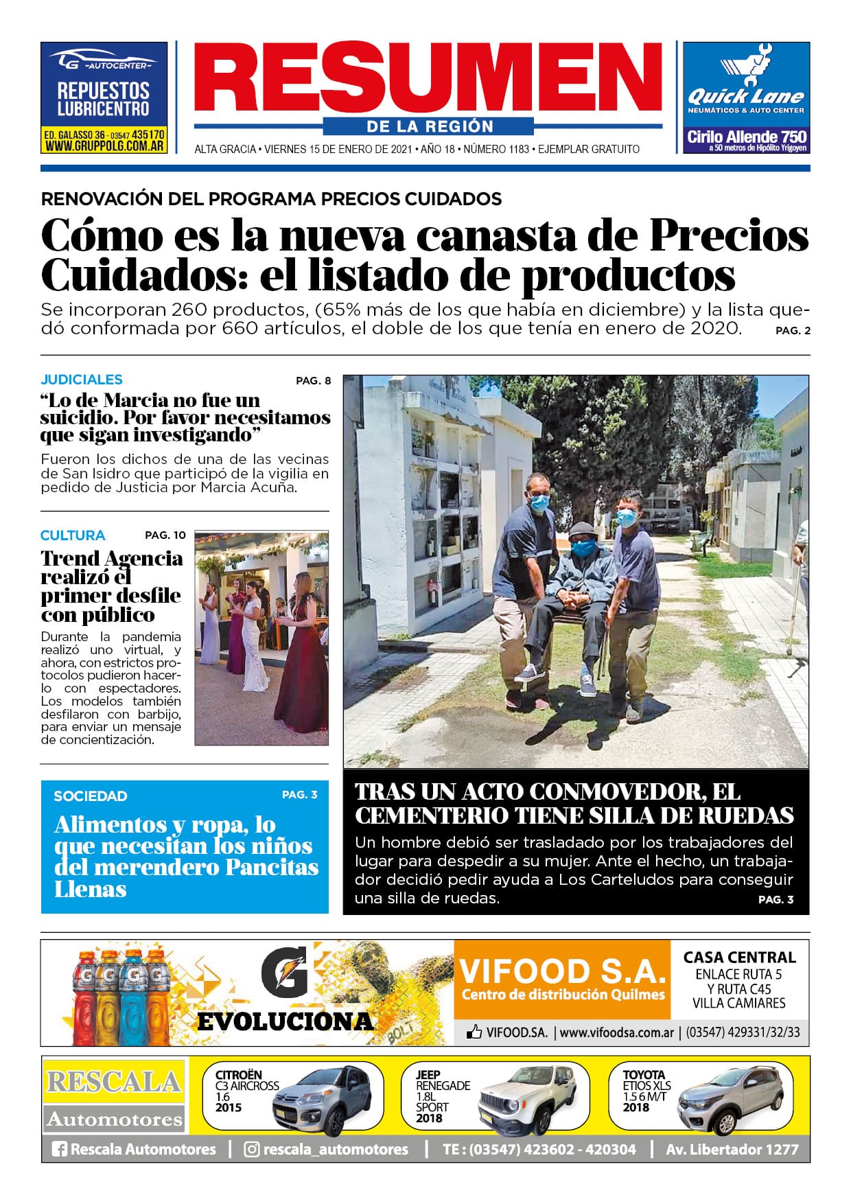 Tapa Resumen 1183 - Diario Resumen de la región
