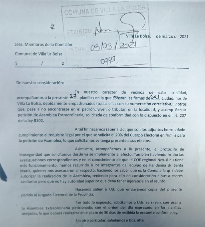escrito La Bolsa - Diario Resumen de la región