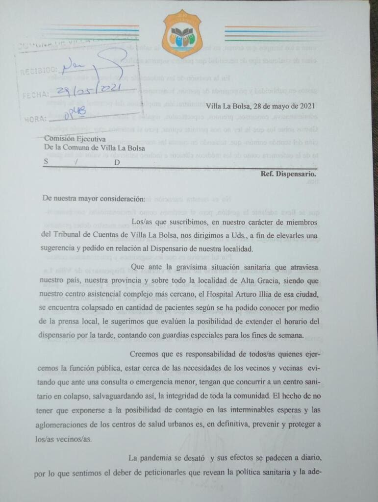 documento villa la bolsa - Diario Resumen de la región