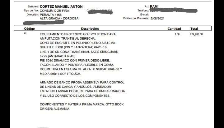 manuel presupuesto protesis - Diario Resumen de la región