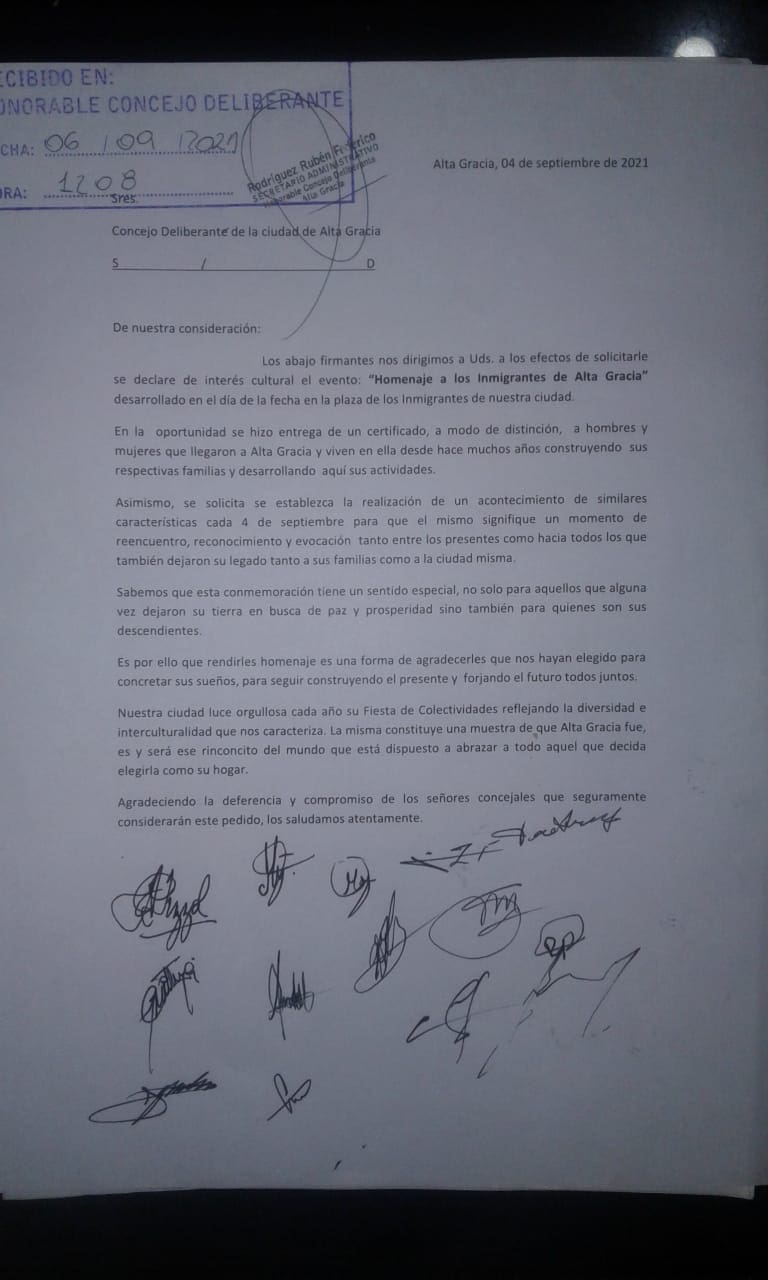 proyecto dia del inmigrante - Diario Resumen de la región