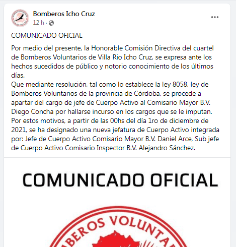Bomberos Icho Cruz - Diario Resumen de la región