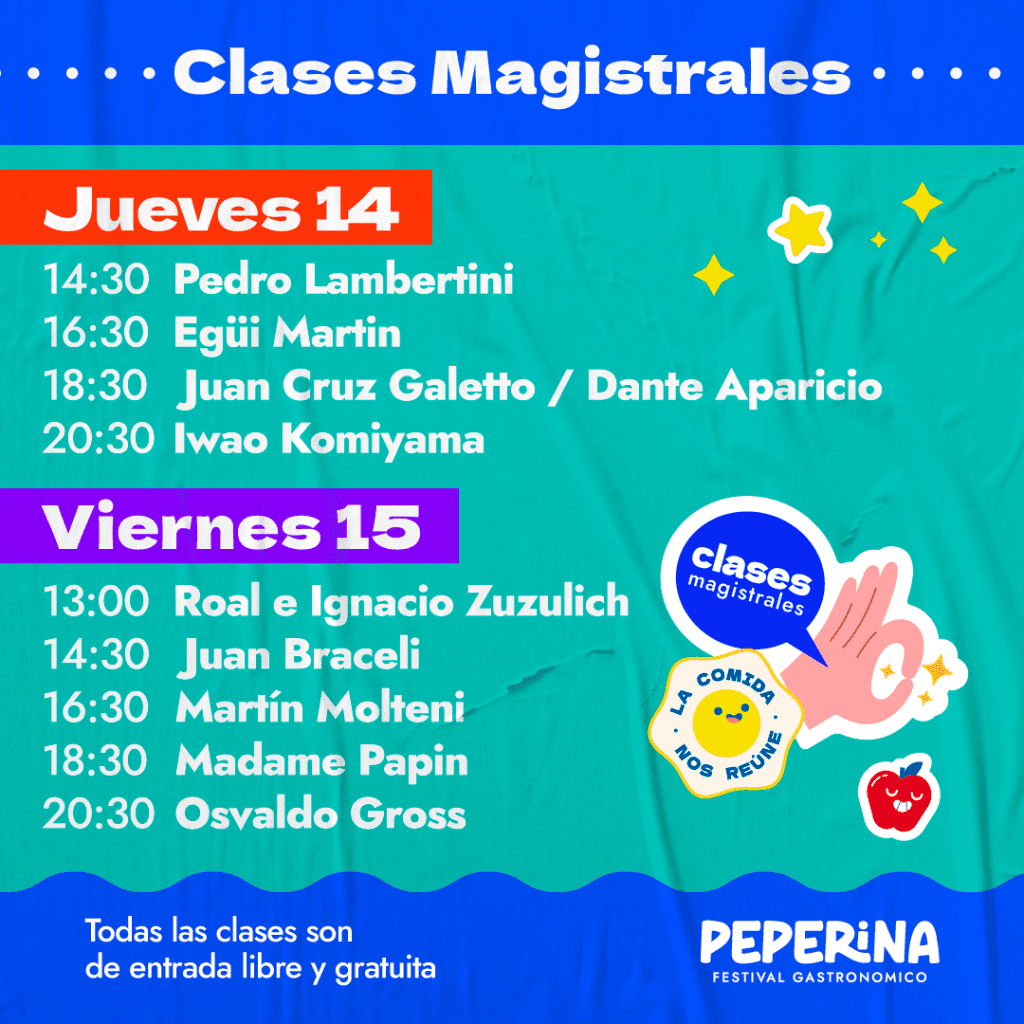 peperina clases magistrales jueves - Diario Resumen de la región