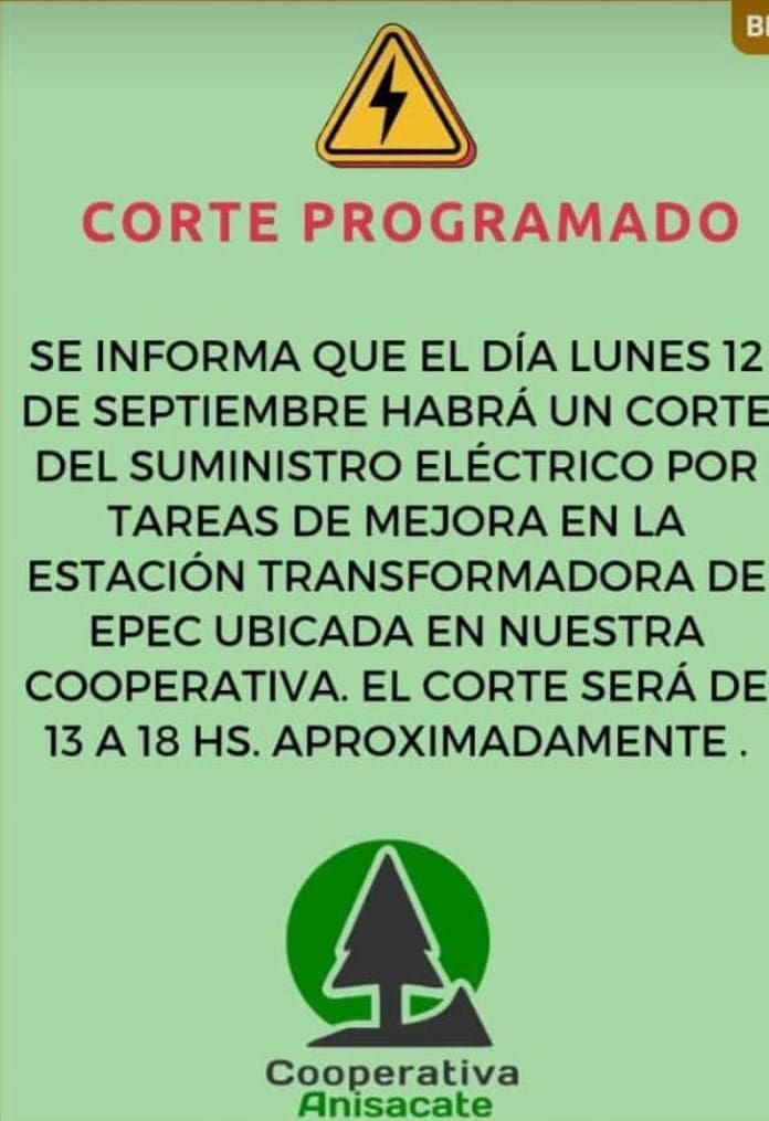 corte luz anisacate 2 - Diario Resumen de la región